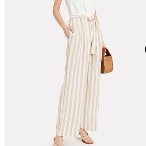 NWT: Rails sz xs Jess Striped Wide Leg Trousers in beige and white